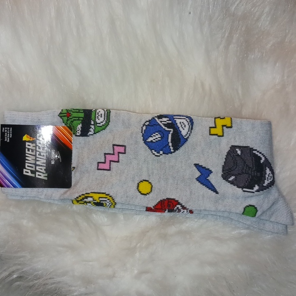 MIGHTY MORPHIN POWER RANGERS MEN'S CREW SOCKS